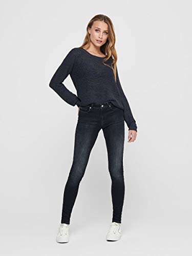 Only onlGEENA XO L/S PULLOVER KNT NOOS, Suéter para Mujer, Azul (Navy Blazer), M