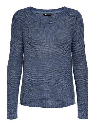 Only onlGEENA XO L/S PULLOVER KNT NOOS, Suéter para Mujer, Azul (Vintage Indigo), M