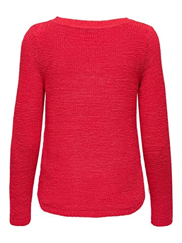Only onlGEENA XO L/S PULLOVER KNT NOOS, Suéter para Mujer, Rojo (High Risk Red), L