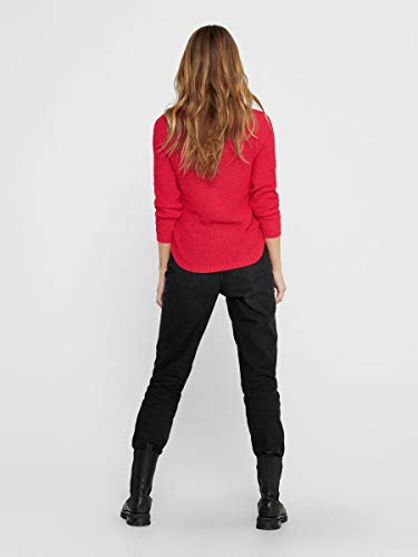 Only onlGEENA XO L/S PULLOVER KNT NOOS, Suéter para Mujer, Rojo (High Risk Red), L