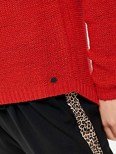 Only onlGEENA XO L/S Pullover KNT Noos Suéter, Rojo (High Risk Red), 44 (Talla del Fabricante: XXL) para Mujer