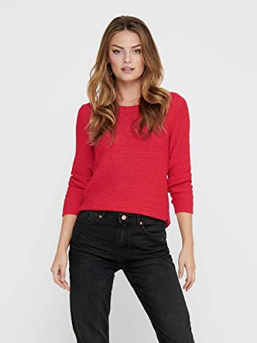 Only onlGEENA XO L/S Pullover KNT Noos Suéter, Rojo (High Risk Red), 44 (Talla del Fabricante: XXL) para Mujer