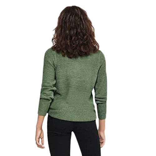 Only ONLGEENA XO L/S Pullover KNT Noos Suter Pulver, Color Verde, M para Mujer