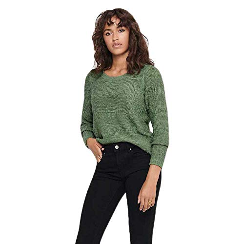 Only ONLGEENA XO L/S Pullover KNT Noos Suter Pulver, Color Verde, M para Mujer