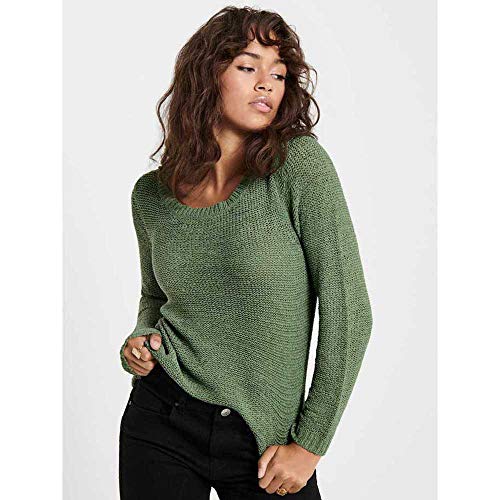 Only ONLGEENA XO L/S Pullover KNT Noos Suter Pulver, Color Verde, S para Mujer
