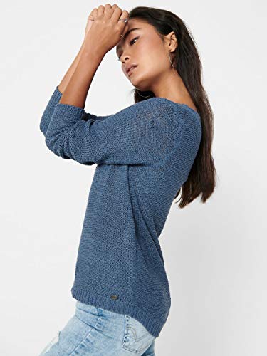 Only ONLGEENA XO L/S Pullover KNT Noos Suter Pulver, Vintage Indigo, XXL para Mujer
