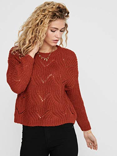 Only ONLHAVANA L/S Pullover KNT Noos Suéter, Rojo Ocre, XS para Mujer