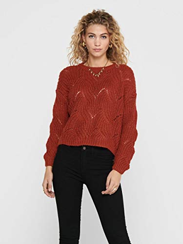 Only ONLHAVANA L/S Pullover KNT Noos Suéter, Rojo Ocre, XS para Mujer
