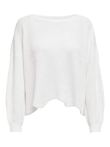 Only Onlhilde L/s Oversize Pullover CC Knt suéter, Blanco (Cloud Dancer Cloud Dancer), 38 (Talla del Fabricante: Small) para Mujer