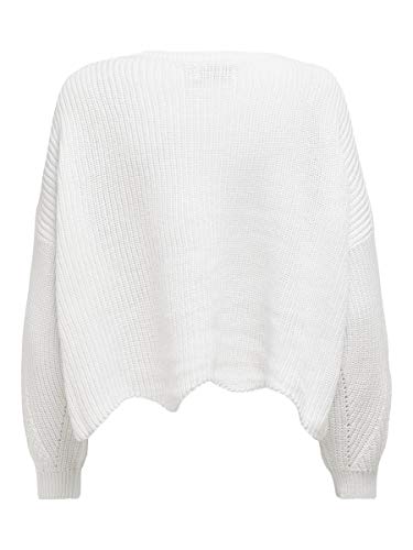 Only Onlhilde L/s Oversize Pullover CC Knt suéter, Blanco (Cloud Dancer Cloud Dancer), 38 (Talla del Fabricante: Small) para Mujer