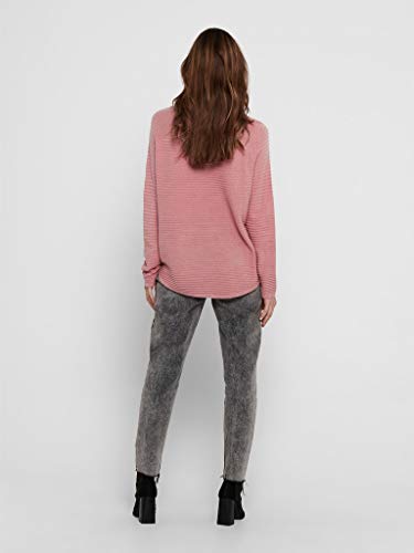 Only ONLJUNE L/S Oversize Pullover KNT Suéter, Dusty Rose, L Regular para Mujer