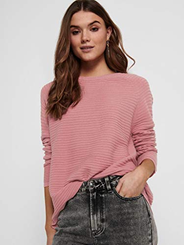 Only ONLJUNE L/S Oversize Pullover KNT Suéter, Dusty Rose, L Regular para Mujer
