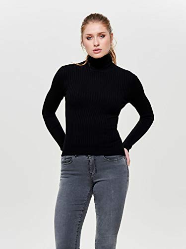 Only Onlkarol L/s Rollneckpullover Knt Noos suéter, Negro (Black Black), Medium para Mujer