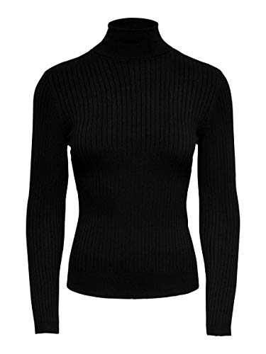 Only Onlkarol L/s Rollneckpullover Knt Noos suéter, Negro (Black Black), Medium para Mujer