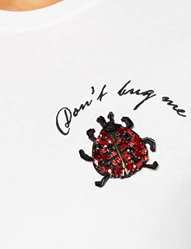 Only ONLKIKI Life REG S/S Ladybug Top Box JRS Blusas, Blanco Brillante, L para Mujer