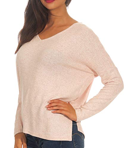 Only Onlkleo L/s V-Neck Pullover Knt Noos suéter, Rosa (Rose Dawn Detail:Melange), 42 (Talla del Fabricante: Large) para Mujer