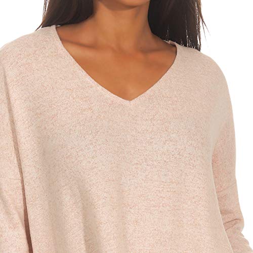 Only Onlkleo L/s V-Neck Pullover Knt Noos suéter, Rosa (Rose Dawn Detail:Melange), 42 (Talla del Fabricante: Large) para Mujer