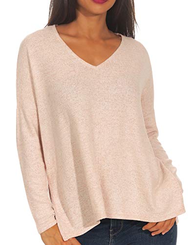 Only Onlkleo L/s V-Neck Pullover Knt Noos suéter, Rosa (Rose Dawn Detail:Melange), 42 (Talla del Fabricante: Large) para Mujer