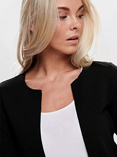 Only Onlleco 7/8 Long Cardigan Jrs Noos, Chaqueta Para Mujer, Negro (Black Black), 38 (Talla Fabricante: M)