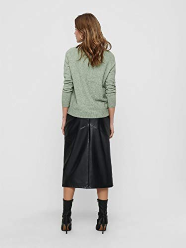 Only Onllesly Kings L/s Pullover Knt Noos suéter, Multicolor (Basil Detail: W. Melange), X-Large para Mujer
