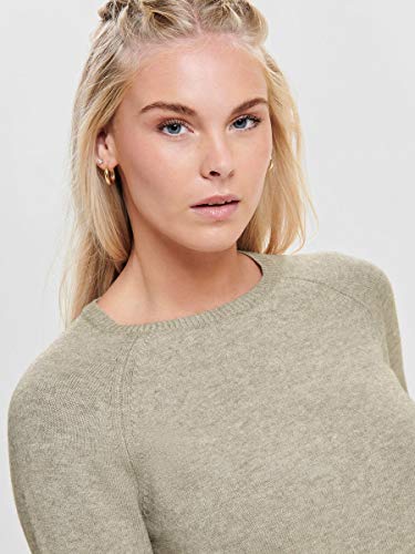 Only Onllesly Kings L/s Pullover Knt Noos suéter, Multicolor (Beige Detail: W. Melange), X-Large para Mujer