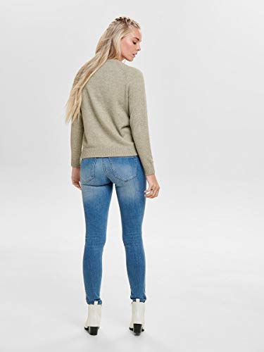 Only Onllesly Kings L/s Pullover Knt Noos suéter, Multicolor (Beige Detail: W. Melange), X-Large para Mujer