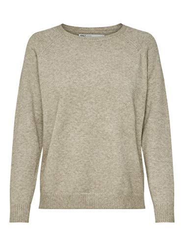 Only Onllesly Kings L/s Pullover Knt Noos suéter, Multicolor (Beige Detail: W. Melange), X-Large para Mujer