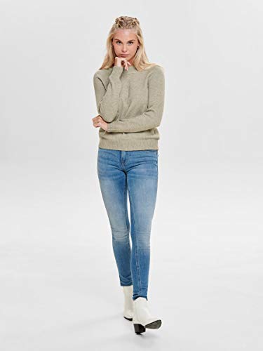 Only Onllesly Kings L/s Pullover Knt Noos suéter, Multicolor (Beige Detail: W. Melange), X-Large para Mujer