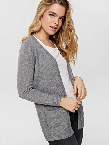 Only ONLLESLY L/S Open Cardigan KNT Noos Suter crdigan, Color Gris, L para Mujer