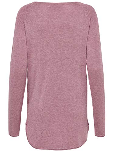 Only onlMILA LACY L/S LONG PULLOVER KNT NOOS - suéter Mujer, Rosa (Mesa Rose Detail:W. MELANGE), 42 (Talla del fabricante: X-Large)