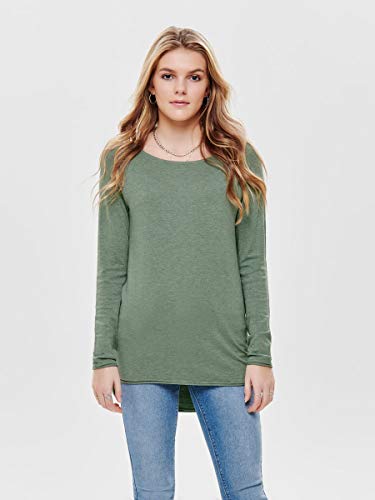 Only Onlmila Lacy L/s Long Pullover Knt Noos suéter, Verde (Chinois Green Detail: W. Melange), 40 (Talla del Fabricante: Medium) para Mujer