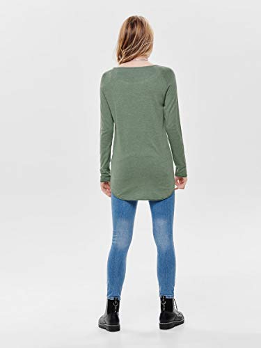 Only Onlmila Lacy L/s Long Pullover Knt Noos suéter, Verde (Chinois Green Detail: W. Melange), 44 (Talla del Fabricante: X-Large) para Mujer