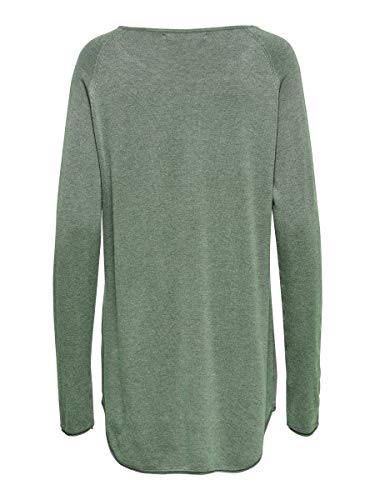 Only Onlmila Lacy L/s Long Pullover Knt Noos suéter, Verde (Chinois Green Detail: W. Melange), 44 (Talla del Fabricante: X-Large) para Mujer