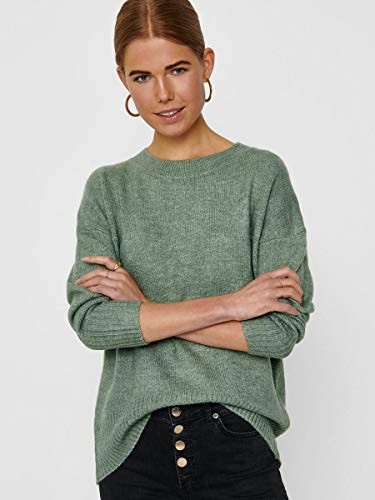 Only ONLNANJING L/S Pullover KNT Noos Suter Pulver, Bálsamo Verde, S para Mujer