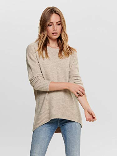 Only ONLNANJING L/S Pullover KNT Noos Suter Pulver, Beige (Detalle de la Imagen: W. Melange), XS para Mujer