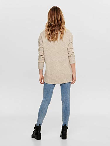 Only ONLNANJING L/S Pullover KNT Noos Suter Pulver, Beige (Detalle de la Imagen: W. Melange), XS para Mujer