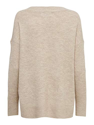 Only ONLNANJING L/S Pullover KNT Noos Suter Pulver, Beige (Detalle de la Imagen: W. Melange), XS para Mujer