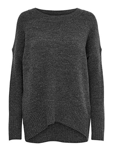 Only ONLNANJING L/S Pullover KNT Noos Suter Pulver, Gris Oscuro, M para Mujer