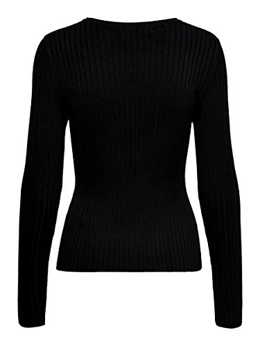 Only Onlnatalia L/s Rib Pullover Knt Noos suéter, Black, X-Large para Mujer