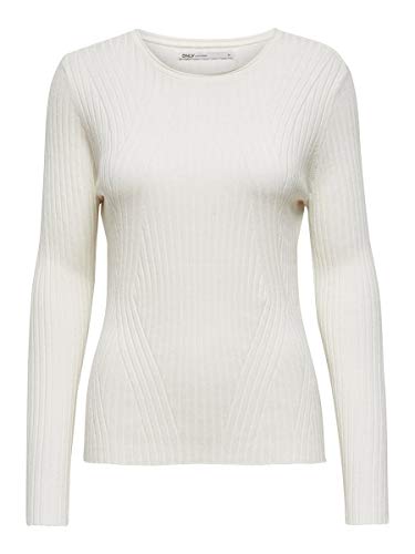 Only Onlnatalia L/s Rib Pullover Knt Noos Suéter, Cloud Dancer, S para Mujer