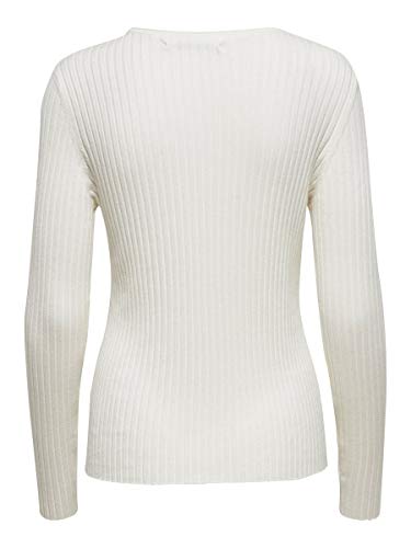 Only Onlnatalia L/s Rib Pullover Knt Noos Suéter, Cloud Dancer, S para Mujer