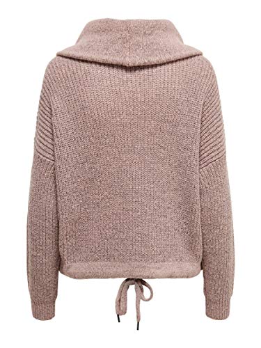 Only ONLNIA L/S Rollneck Pullover KNT Noos Suter Pulver, Rosa (Adobe Rose Detail: W. Melange), L para Mujer