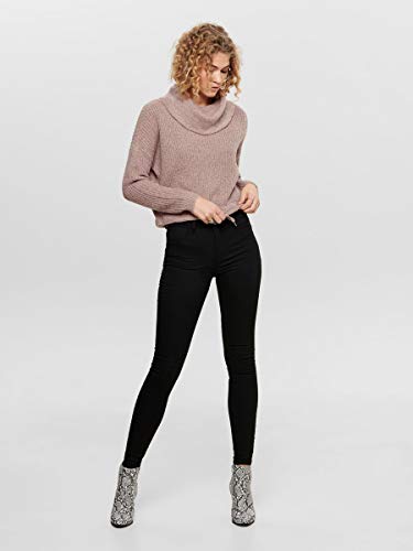 Only ONLNIA L/S Rollneck Pullover KNT Noos Suter Pulver, Rosa (Adobe Rose Detail: W. Melange), L para Mujer