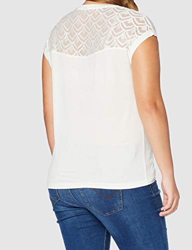 Only Onlnicole S/s Mix Top Noos Camiseta, Blanco (Cloud Dancer Cloud Dancer), Small para Mujer
