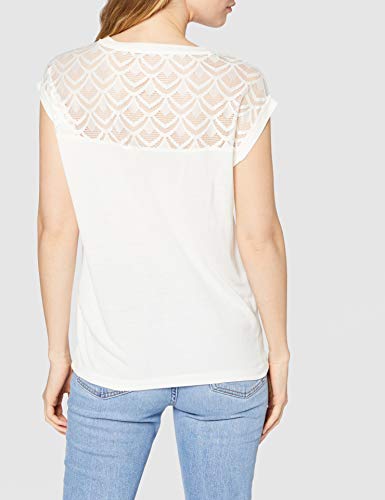 Only Onlnicole S/s Mix Top Noos Camiseta, Blanco (Cloud Dancer Cloud Dancer), X-Small para Mujer