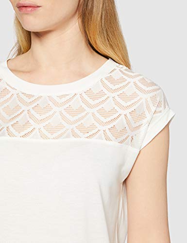 Only Onlnicole S/s Mix Top Noos Camiseta, Blanco (Cloud Dancer Cloud Dancer), X-Small para Mujer