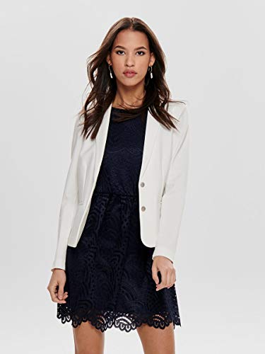 Only Onlpoptrash Blazer Noos Chaqueta de Traje, Blanco (Cloud Dancer Cloud Dancer), 38 (Talla del Fabricante: Small) para Mujer