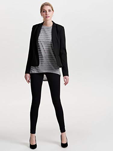 Only Onlpoptrash Blazer Noos Chaqueta de Traje, Gris (Black), 38 (Talla del Fabricante: Small) para Mujer