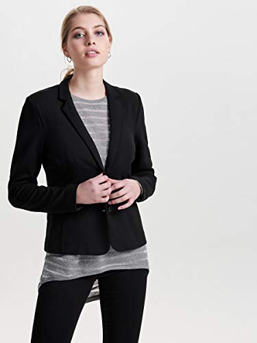 Only Onlpoptrash Blazer Noos Chaqueta de Traje, Gris (Black), 38 (Talla del Fabricante: Small) para Mujer