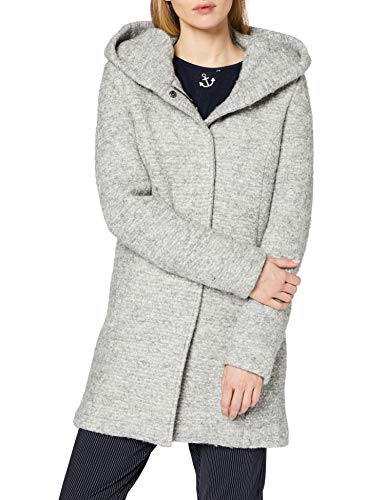 ONLY Onlsedona Boucle Wool Coat Otw Noos Abrigo, Gris (Light Grey Melange Detail:Melange), XS para Mujer
